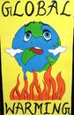 Global Warming Poster.Painting.sketch.oil painting.Color and tone.Watercolor.Pastel.still life painting.