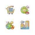 Global warming RGB color icons set Royalty Free Stock Photo