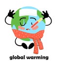 Global warming. Rising planet temperature. Earth Climate Change. Catastrophe. Banner on the topic of environmental Royalty Free Stock Photo