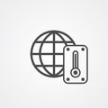 Global warming vector icon sign symbol Royalty Free Stock Photo