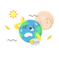 Global Warming Vector Illustration for Ecology Theme Royalty Free Stock Photo