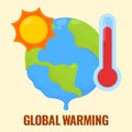 Global Warming Vector Illustration. global warming climate change illustration Royalty Free Stock Photo