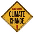 Global warning climate change vintage rusty metal sign