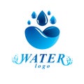 Global water circulation vector logotype for use in spa and resort organizations. Environment protection concept.