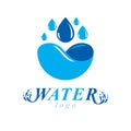 Global water circulation vector logotype for use in spa and resort organizations.