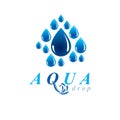 Global water circulation vector logotype for use in spa and resort organizations. Human and nature coexistence concept.