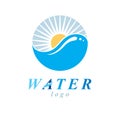 Global water circulation vector logotype for use in spa and resort organizations.