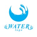 Global water circulation vector sign for use as business emblem in spa and resort organizations. Living in harmony with nature