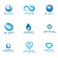 Global water circulation vector symbol for use in mineral water