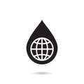 Global water drop icon vector
