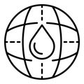 Global water filtration icon, outline style