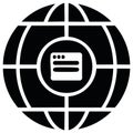 Global web browser icon design with globe illustration in black and white Royalty Free Stock Photo