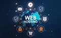 Global Web Hosting Network with Secure Cloud Servers and Internet Technology Concept Royalty Free Stock Photo