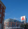 Famous Citgo Sign and WHOOP Headquarters Outside of Fenway Park in Boston, Massachusetts Royalty Free Stock Photo