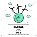 Global wind day. Vector illustration.