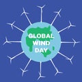 Global wind day vector illustration. Eco energy concept. Royalty Free Stock Photo