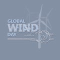 Global Wind Day vector illustration isolated on grey Royalty Free Stock Photo