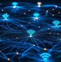 Global Wireless Network Connection Abstract Digital Wifi Signals