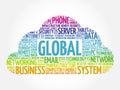GLOBAL word cloud collage Royalty Free Stock Photo