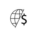 Global, world, dollar icon. Element of finance illustration. Signs and symbols icon can be used for web, logo, mobile app, UI, UX Royalty Free Stock Photo