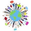 Global World Map People Happiness Togetherness Cheerful Concept Royalty Free Stock Photo