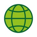global world planet icon green Royalty Free Stock Photo
