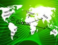 Global World Represents Commercial Trade And Corporate