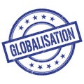 GLOBALISATION text written on blue vintage round stamp
