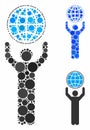 Globalist Mosaic Icon of Round Dots Royalty Free Stock Photo