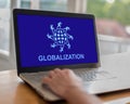 Globalization concept on a laptop Royalty Free Stock Photo