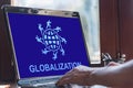 Globalization concept on a laptop screen Royalty Free Stock Photo