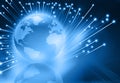 Globalization of fiber optics Royalty Free Stock Photo