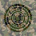 Globalization icon on camouflaged texture Royalty Free Stock Photo