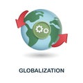 Globalization icon. 3d illustration from digitalization collection. Creative Globalization 3d icon for web design