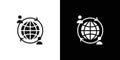 Globalization icon Flat vector set outline