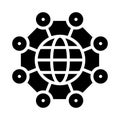 Globalization icon Glyph isolated Graphic line illustration. Style in EPS 10 business concept.