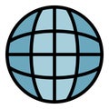 Globalization icon color outline vector