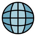 Globalization icon color outline vector Royalty Free Stock Photo