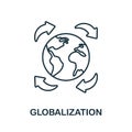 Globalization line icon. Monochrome simple Globalization outline icon for templates, web design and infographics