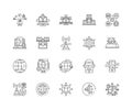 Globalization line icons, signs, vector set, outline illustration concept