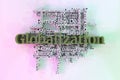 Globalization, marketing keyword words cloud. For web page, graphic design, texture or background. 3D rendering. Royalty Free Stock Photo