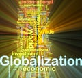 Globalization wordcloud glowing