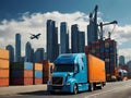Globally export import business connection illustration