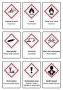 The Globally Harmonized System of Classification and Labeling of Chemicals vector on white background Royalty Free Stock Photo