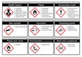 The Globally Harmonized System of Classification and Labeling of Chemicals vector on white background Royalty Free Stock Photo