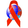 Globe of aids awareness.Vector