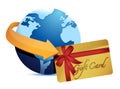 Globe arrow and giftcard