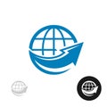 Globe with arrow logo Royalty Free Stock Photo