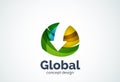 Globe with arrow logo template Royalty Free Stock Photo