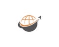 Globe Arrow Travel And Transportation Logo Design